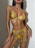 Women Sequined Tassel Dress Swimsuit